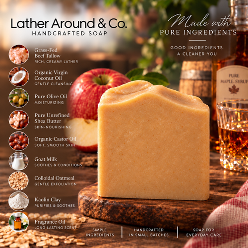Apple Maple Bourbon Beef Tallow Soap