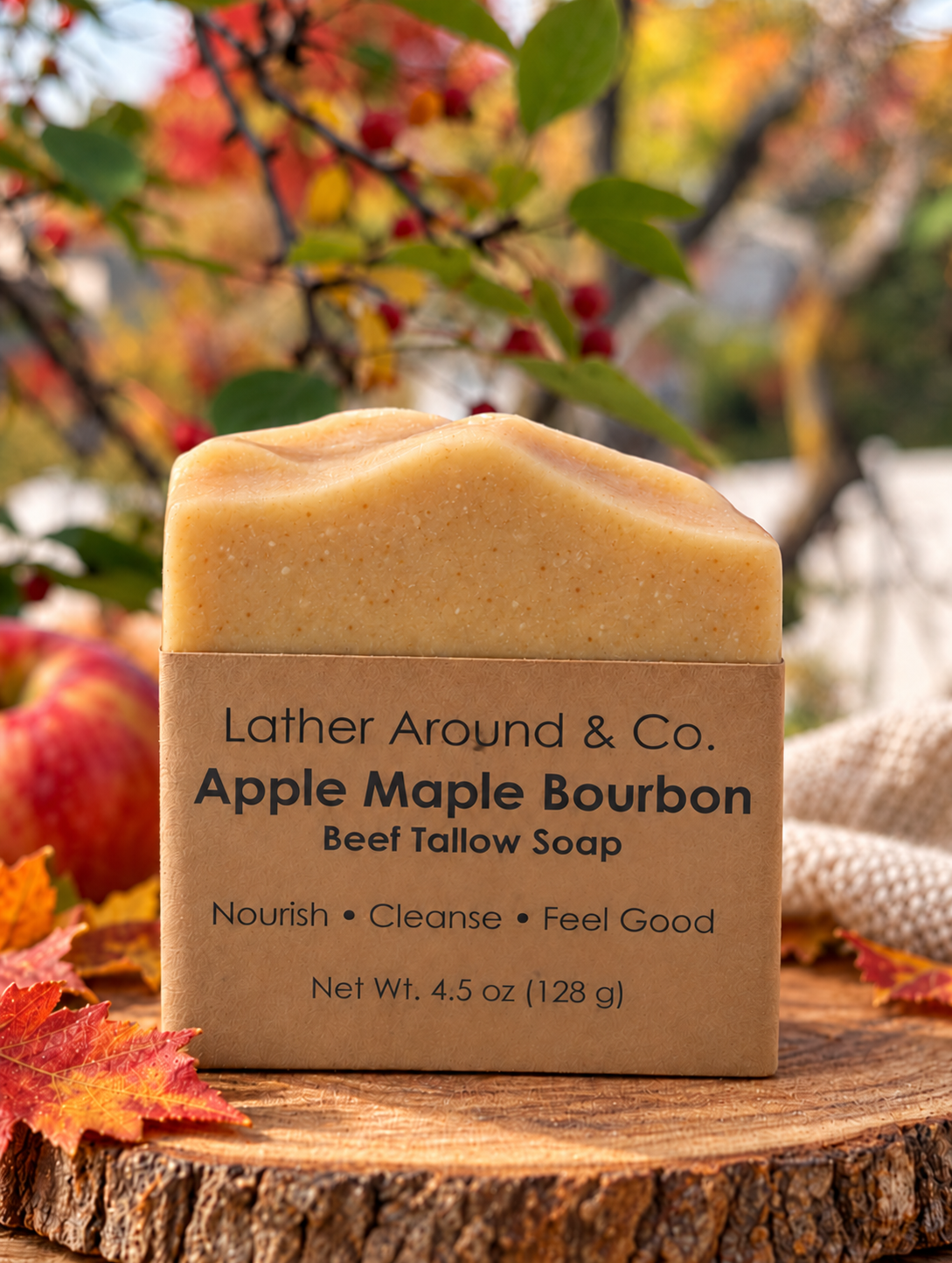 Apple Maple Bourbon Beef Tallow Soap