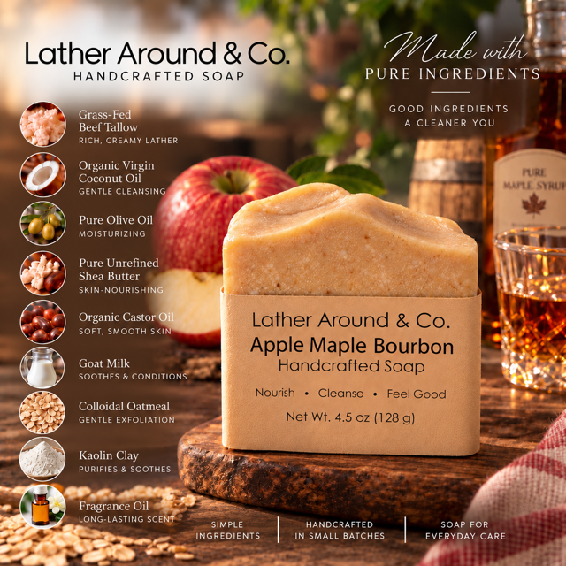 Apple Maple Bourbon Handcrafted Soap